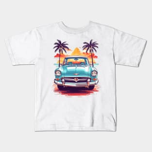 Miami Street Ride: Retro Car Vector Tee Kids T-Shirt